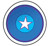 Carson Dellosa 36 Mini Super Heroes Shield Cutouts, Colorful Hero Action Sign Cutouts for Classroom, Super Hero Cutouts for Bulletin Board, Hero Theme Party, and Comic Superhero Classroom Décor Shields
