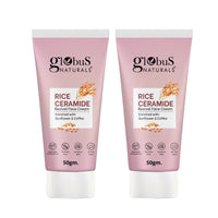 Globus Naturals Rice Ceramide Revival Face Cream, Enriched with Sunflower & Coffee, Ayurvedic Formula, Paraben Free, Gentle & Mild, Suitable For All Skin Types, 50 gm (Pack of 2)