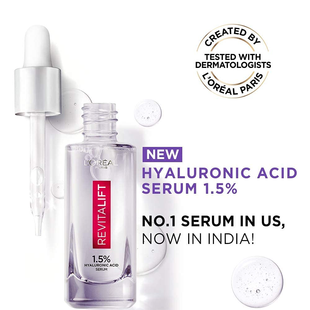 L Oréal Paris Revitalift 1.5% Hyaluronic Acid Serum For All Skin Type, 15ml (Pack Of 2)