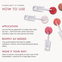 HYUE HydraPlump™ Lip Plumper | 4 ml | Long-term Plumping Effect & Hydration | Non-sticky Formula with Cooling Ice Cube sensation | Jojoba Oil, Vit E & Pomegranate Extract | Flat-tip Applicator (Ra Ra Rouge, 4)