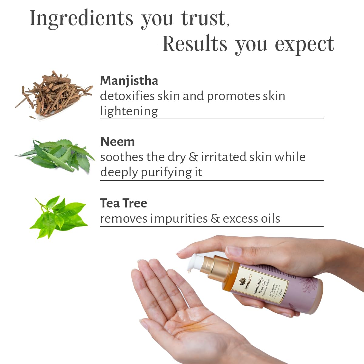Shankara Nourishing Foot Oil, With Pure Essential Oils of Peppermint and Tea Tree, Suitable for Tri-Dosha and All Skin Types - 100ml