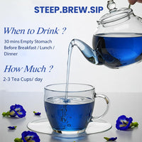 Light Up Butterfly Pea Flower Tea | Natural Herbal Tea | Caffeine-Free | Rich in Antioxidants, Weight Management, Hydrates Skin | No Preservatives | (Shankpushpi) (Pack of 30)