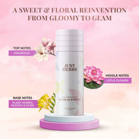 Just Herbs Long Lasting, Refreshing Body Spray, Natural Deodorant for Women - Phthalate-Free Formula,150 ml (Floral Fiesta)