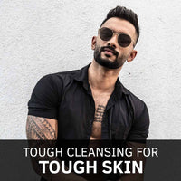 Ustraa Face Scrub for Men - 2 x 100g - with Activated charcoal, Tahitian Volcanic Sand & Walnut Granules - Great for Exfoliating skin & facial detox, Fights blackheads - For All Skin type (Set of 2)