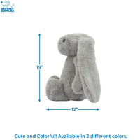 Best Pet Supplies Interactive Bunny Buddy Dog Toy with Crinkle and Squeaky Enrichment for Small and Medium Breed Puppies or Dogs, Cute and Plush - Bunny Bundle (Beige, Gray)