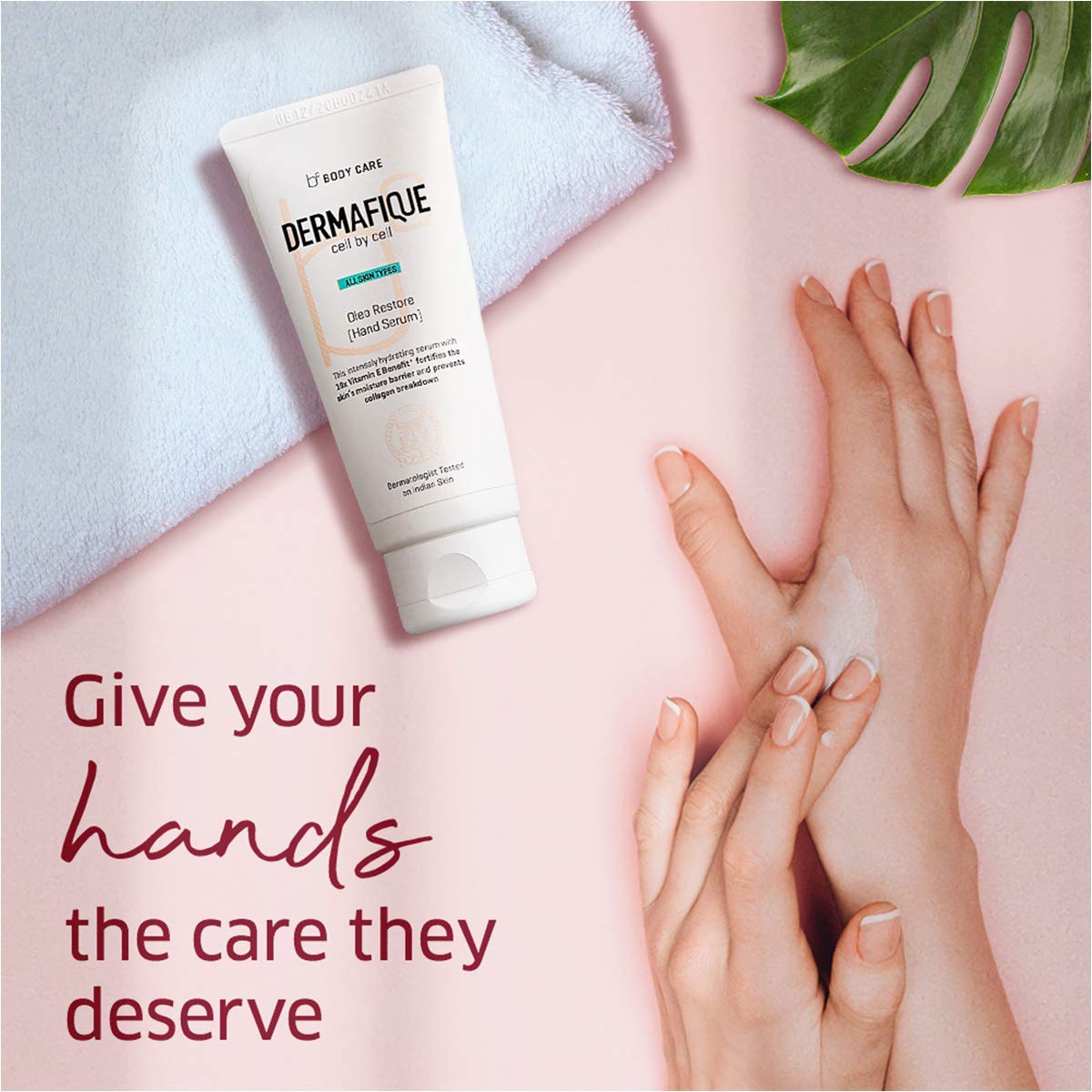 Dermafique Ole Restore Hand Cream – 50g, Protects from UV Induced Skin Damage, Enriched with 10x Vitamin E & Goodness of Olive Oil and Glycerine, Hand Cream for Dry and Rough Hands, For Both Men & Women