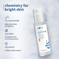 Plum 3% Niacinamide & Rice Water Face Toner (150ml) + 10% Niacinamide Face Serum (15ml) | Alcohol Free Toner | Skincare Combo for Pore Tightening, Acne Control, Brightening & Oil Control | Women & Men