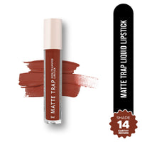 Hilary Rhoda Matte Trap Liquid Lipstick | Non-Transfer & Waterproof Lipstick | 8-Hour Long Stay | Non-Drying Formula | 5ml (Earthy Brown - Shade 14)