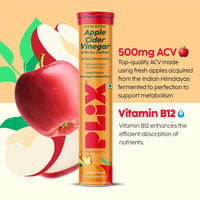 The Plant Fix Plix Apple Cider Vinegar Effervescent Tablet With Mother|Supports Metabolism & Appetite Control I With 500Mg Acv, Vit B6 & B12 I No Maltodextrin, No Added Sugar I Pack Of 4 (60 Tablets)