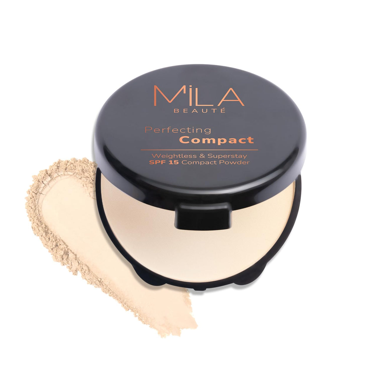 Mila Beauté Perfecting Compact Powder | Natural Matte Finish| Longstay with SPF 15 | Minimized Pores and Finelines | Controls Shine | Lightweight Compact Powder | Shade - (Classic Ivory 16g)