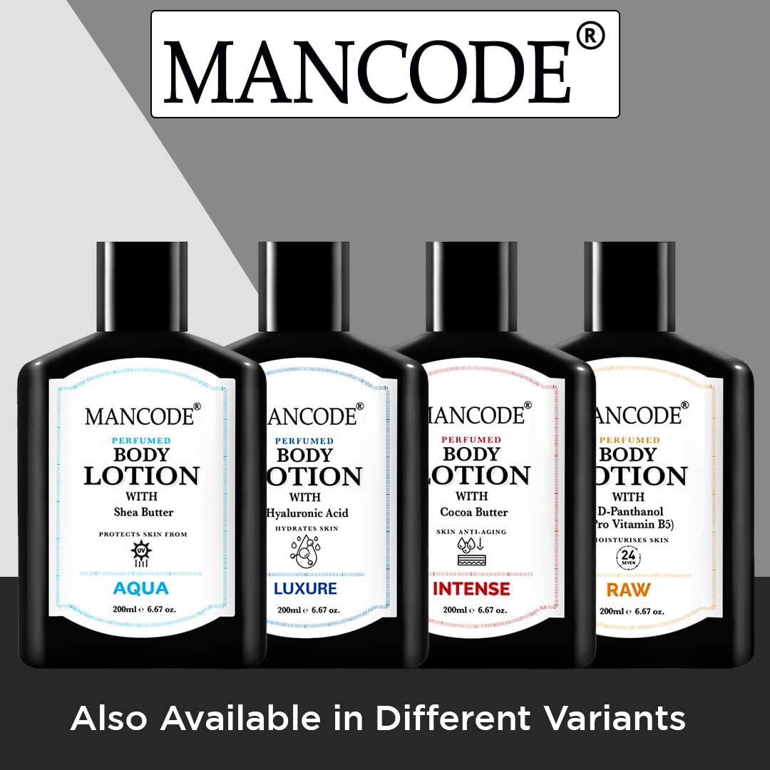 Mancode Luxure Body Lotion For Men 200ml | Easy Absorption | Nourishing Formulation | Hydrating Moisturization | Intense Care | Smooth Texture | Healthier Complexion | Elevates self-care.