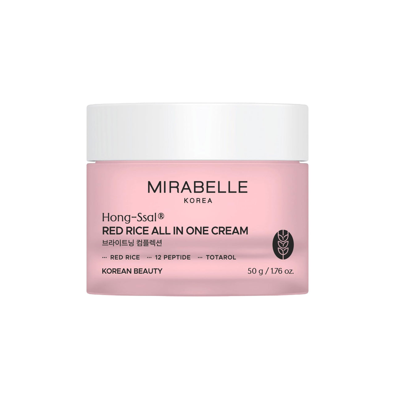 Mirabelle Korea Red Rice All In One Moisturizing Cream | Red Rice Extracts For Skin Brightening | Totarol Controls Acne | Lightweight, Non-Greasy| Korean Skin Care Products| For All Skin Types 50g