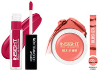 Insight Cosmetics Insight Non Transfer Lip Color Matte Texture12Hrs WaterproofTrue ColorSmudge Proof Paraben Free 100% Veg, 4ml(LG40-07) Crème Blusher, Face Makeup, Soft Salmon, 3.5 gm(B-02=01)