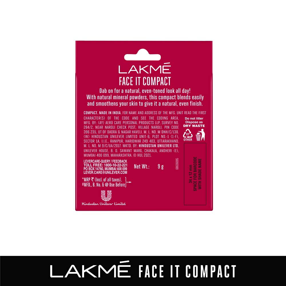 Lakmé Eyeconic Matte Kajal Pencil & Face It Compact, Black