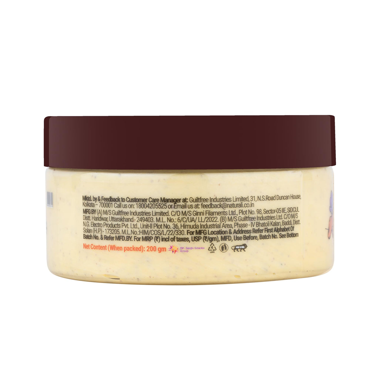 Naturali Ubtan Brightening Body Scrub | With Superfoods Saffron & Turmeric | Exfoliates | Removes Tan | Boosts Skin Glow | Paraben-free | For All Skin Types | 200gms