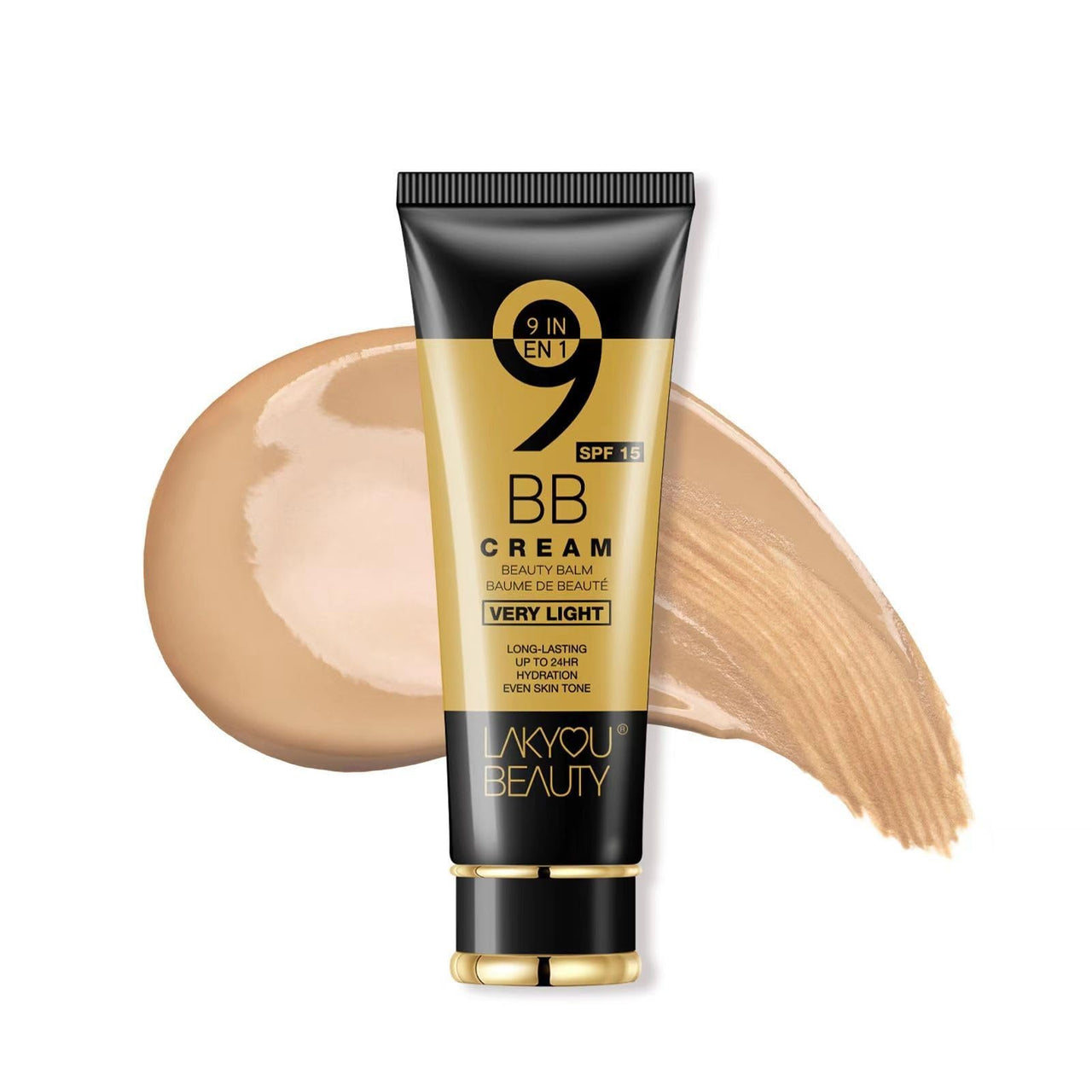 Lakyou Beauty 9 in 1 BB Cream | Light Weight | Long Lasting | Up To 24Hrs Hydration | Even Skin Tone | SPF-15 | Shade-06(Pure Beige) | 80g