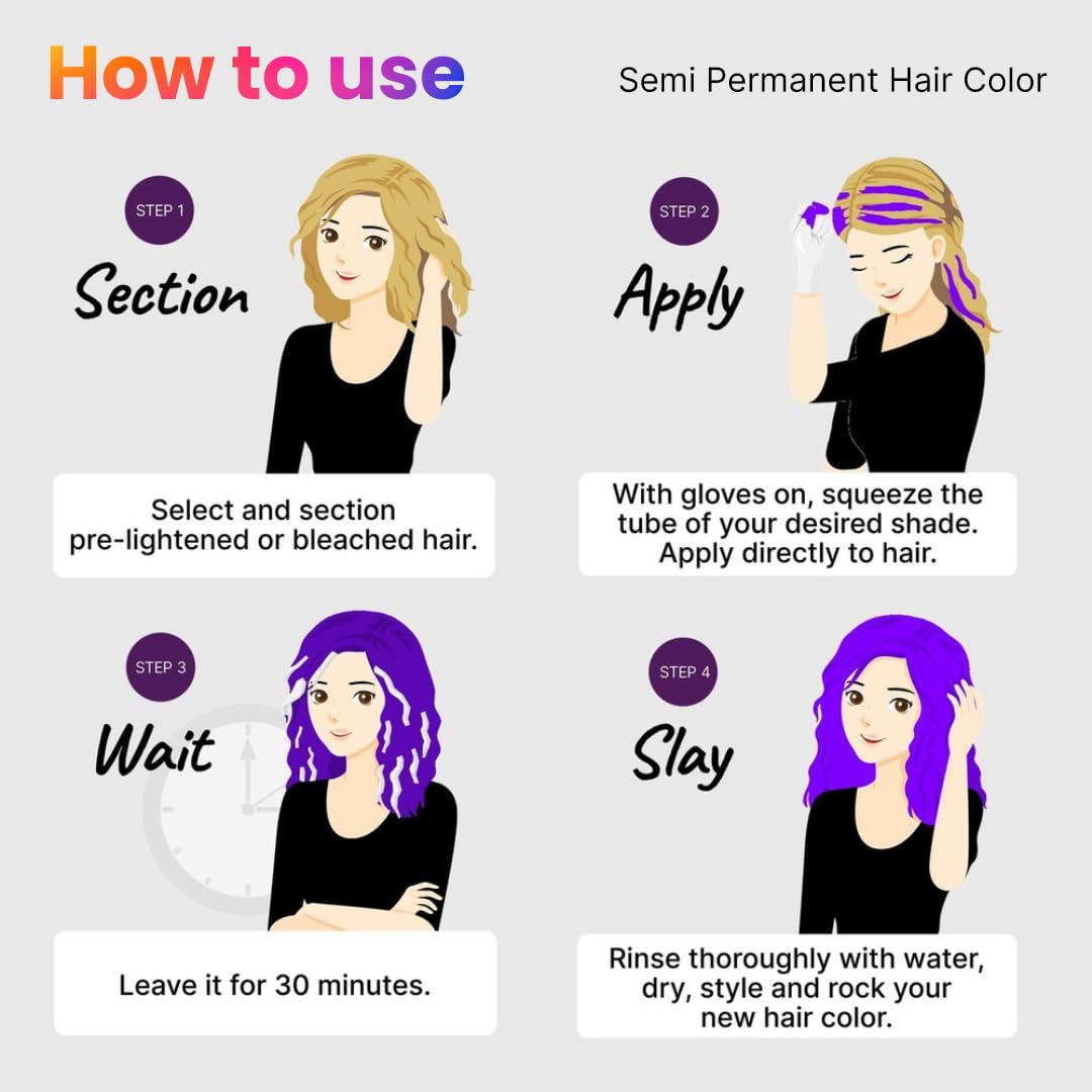 2.Oh! Italian- Violet Hair Color For Women & Men | Ammonia-Free DIY Semi Permanent Hair Color | Enriched with Argan Oil | Lasts upto 12-15 Washes