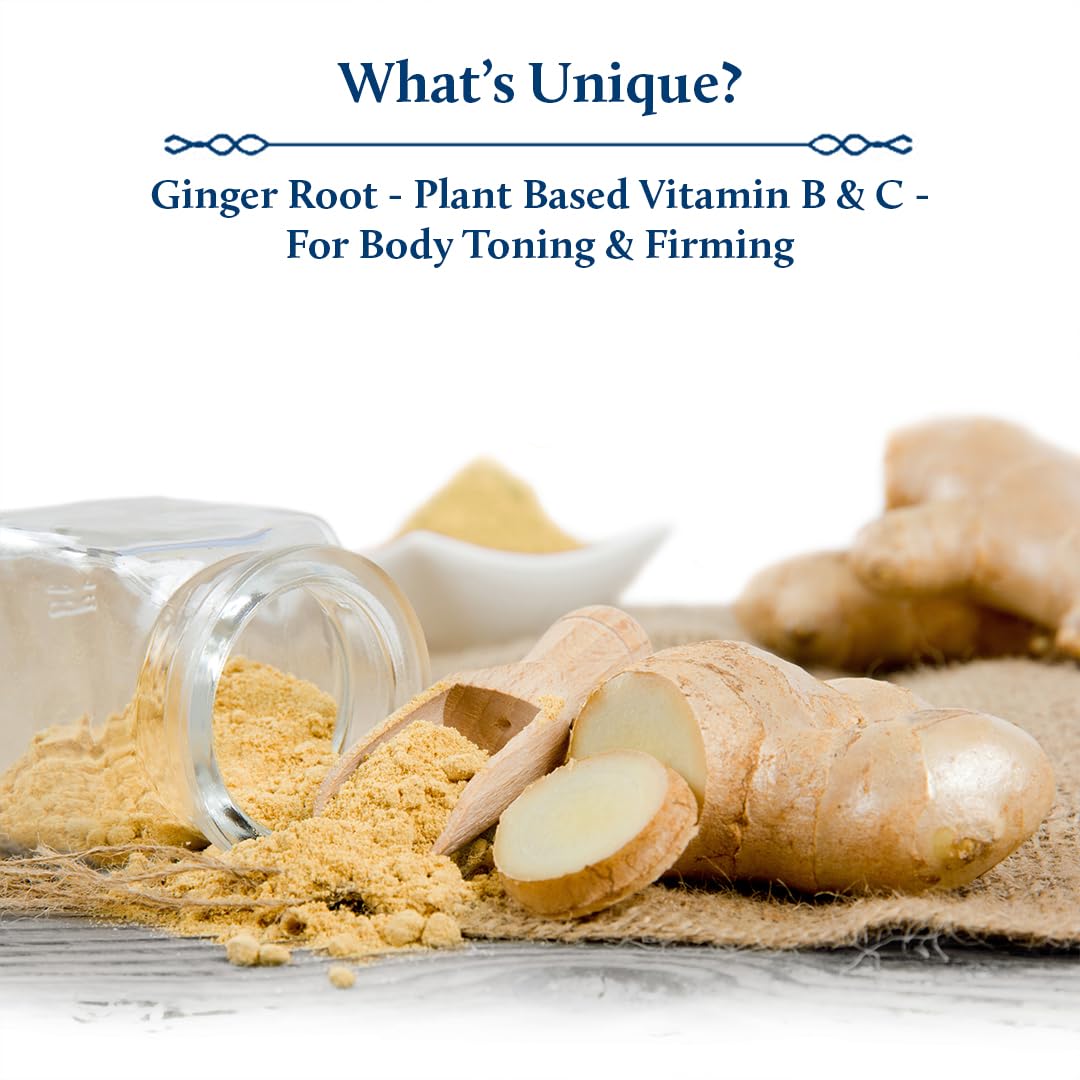 Blue Nectar Ginger Oil Anti Cellulite Body Massage Oil for Skin Tightening, Toning & Hydration | Authentic Ginger Root Massage Oil with Plant Based Vitamin B & C for Women and Men (11 Herbs, 100ml)
