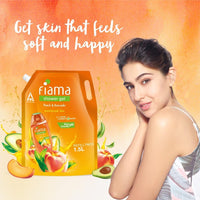 Fiama Body Wash Shower Gel Peach & Avocado, 1.5L Bodywash Refill Value Pouch for Women & Men with Skin Conditioners for Soft & Moisturised Skin, Suitable for All Skin Types