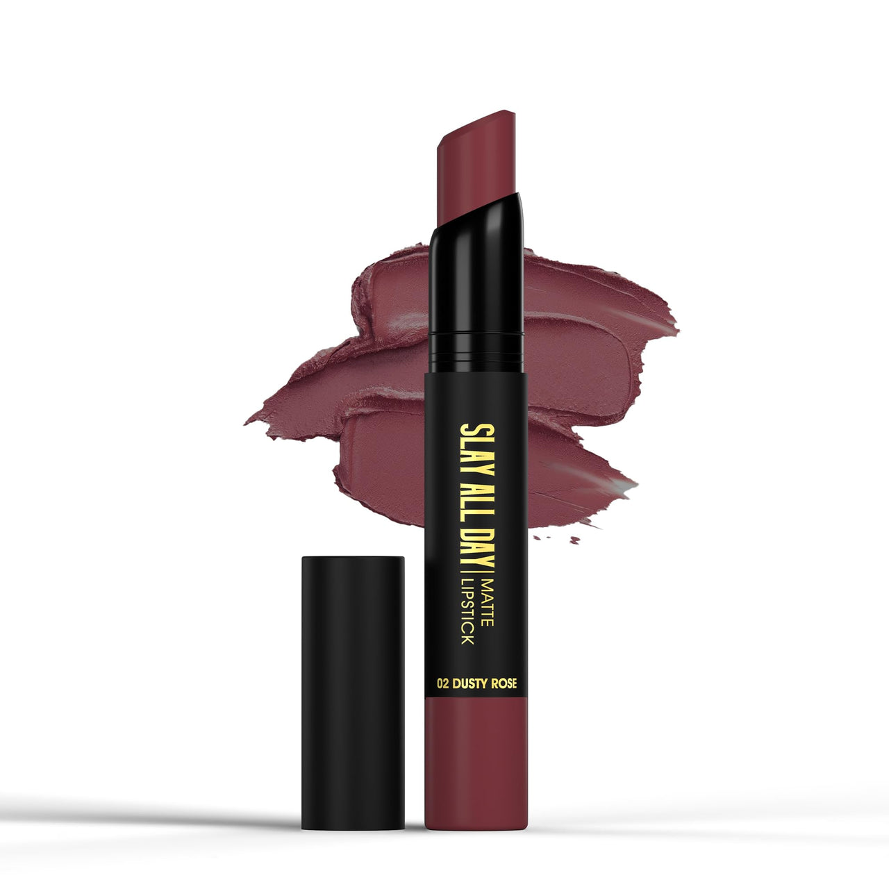 Hilary Rhoda Slay All Day Matte Lipstick | Transfer-proof & Smudge-proof | Long-Lasting & Premium Creamy Lipstick | Waterproof & Vibrant Colour lipstick | 2.6g (Dusty Rose - Shade 02)