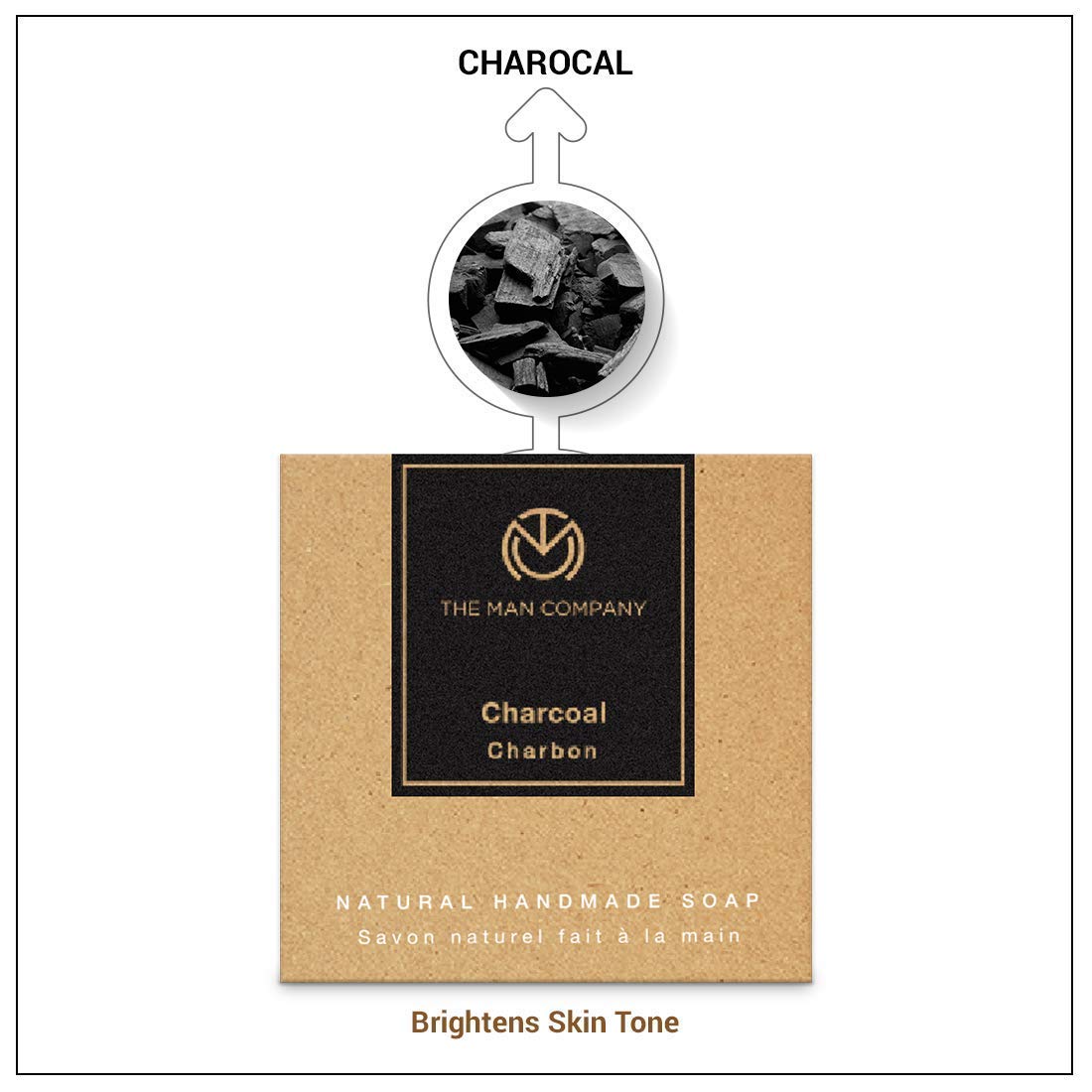 The Man Company De Tan Charcoal Bathing Soap Bars with Chaar-Cool | Removes Blackheads, Treats Acne | Deep Cleanses Skin, Anti Pollution | Prevents Dryness - (125gm*4)