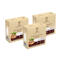 Khadi Essentials Natural Herbal Handmade Sandalwood Soap with Pure Sandalwood Oil for Clear & Healthy Skin for Women & Men - All Skin Types 100gm (Pack of 3)