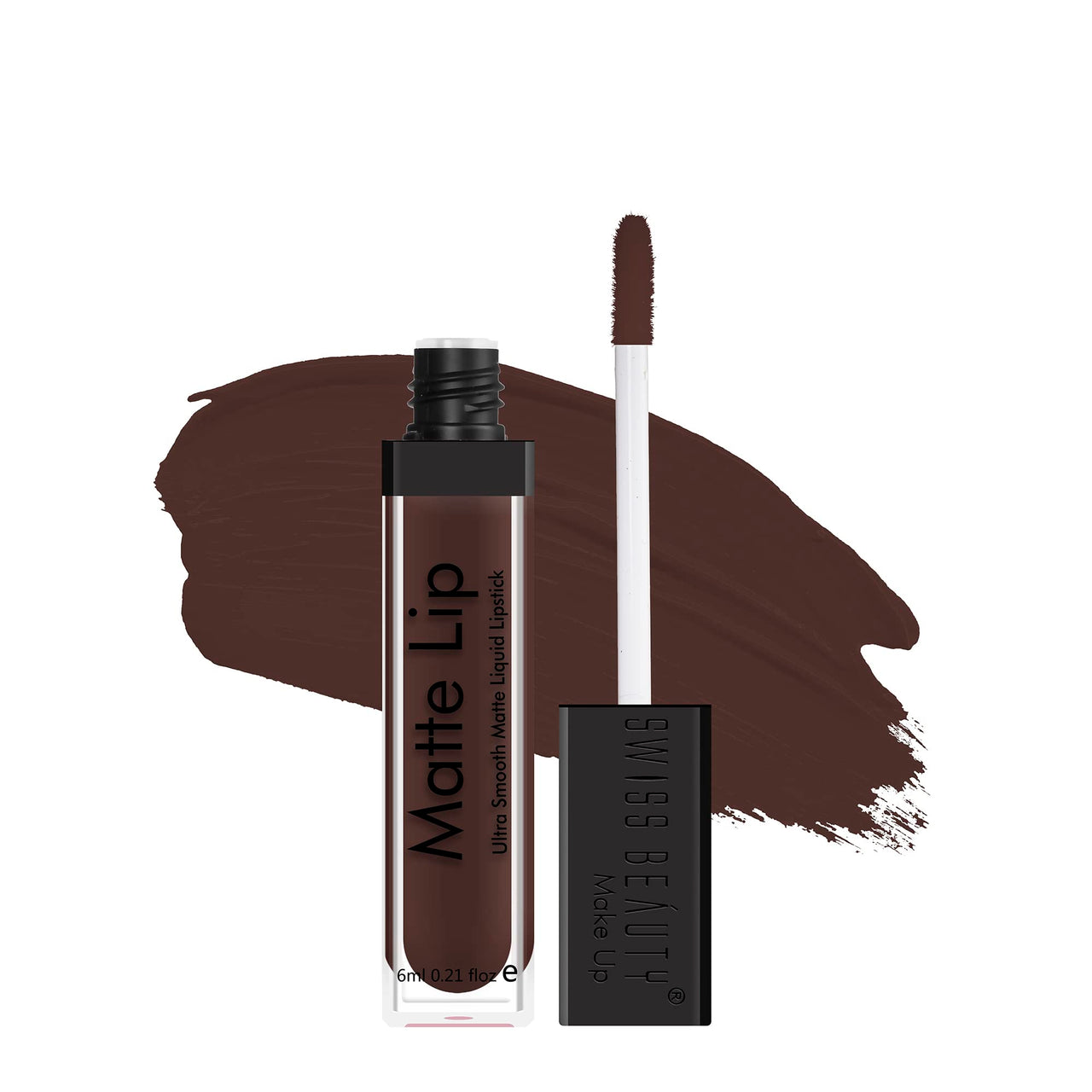 Swiss Beauty Ultra Smooth Matte Lip Liquid Lipstick, Smooth Lip Color, Weightless Finish, Silky Matte Finish, Shade- Coffee, 6ml