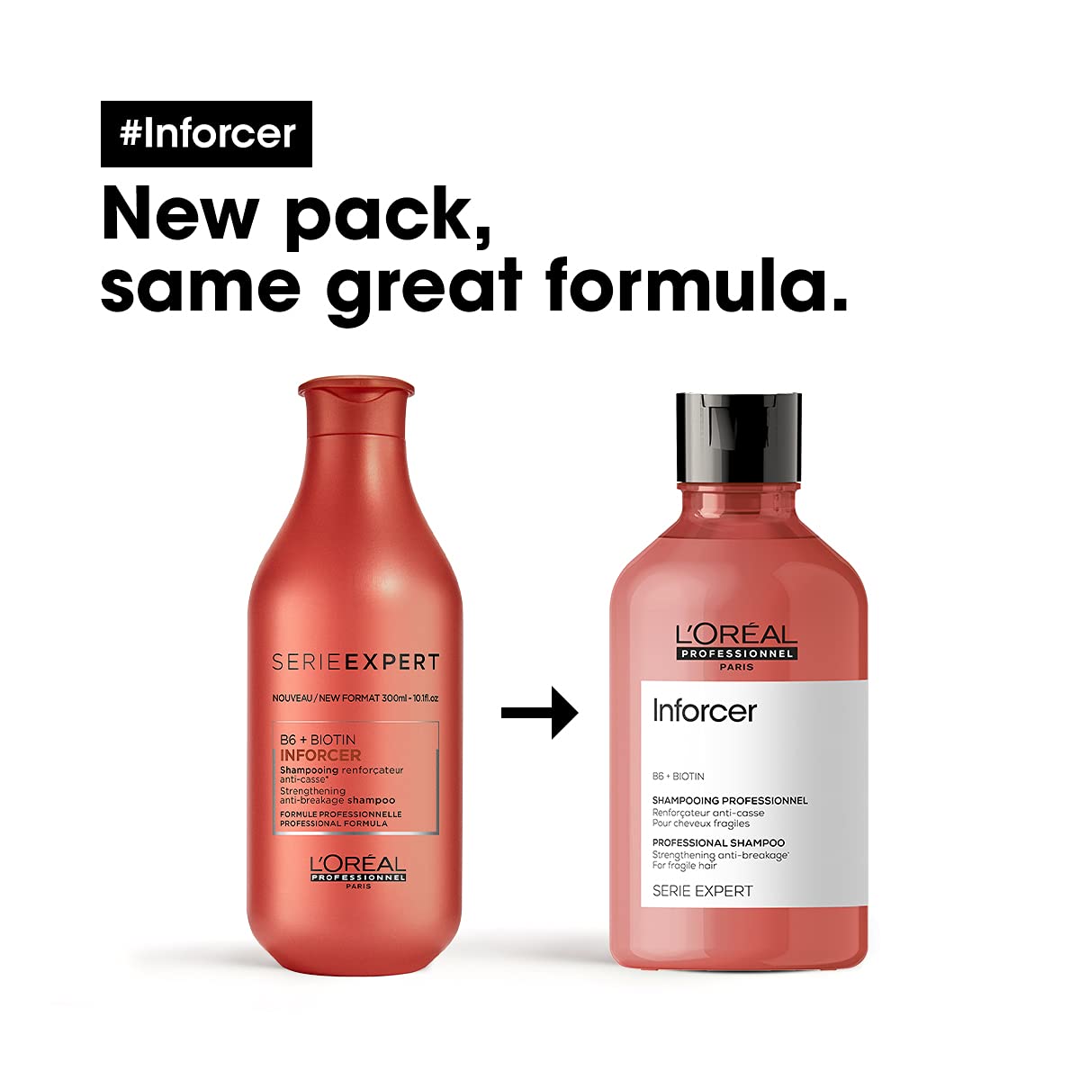 L'OREAL PROFESSIONNEL PARIS Serie Expert Inforcer Shampoo 300 Ml & Absolut Repair Shampoo With Protein And Gold Quinoa For Dry And Damaged Hair, Serie Expert, 300Ml