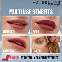 Maybelline New York Super Stay Teddy Tint - Lip and Cheek Color, Cool Grunge, 5ml | Teddy Soft Matte up to 12Hr | Multi Use |Comfortable Long wear formula |Buildable |Natural flushed look in one swipe