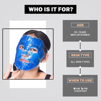HOUSE OF BEAUTY Gel Face Mask With Adjustable Strap - Reusable Hot And Cold Compress Cryo Therapy At Home Ice Facial Mask For Puffy Eyes, Dark Circles And Stress - (Blue), (1 Count)