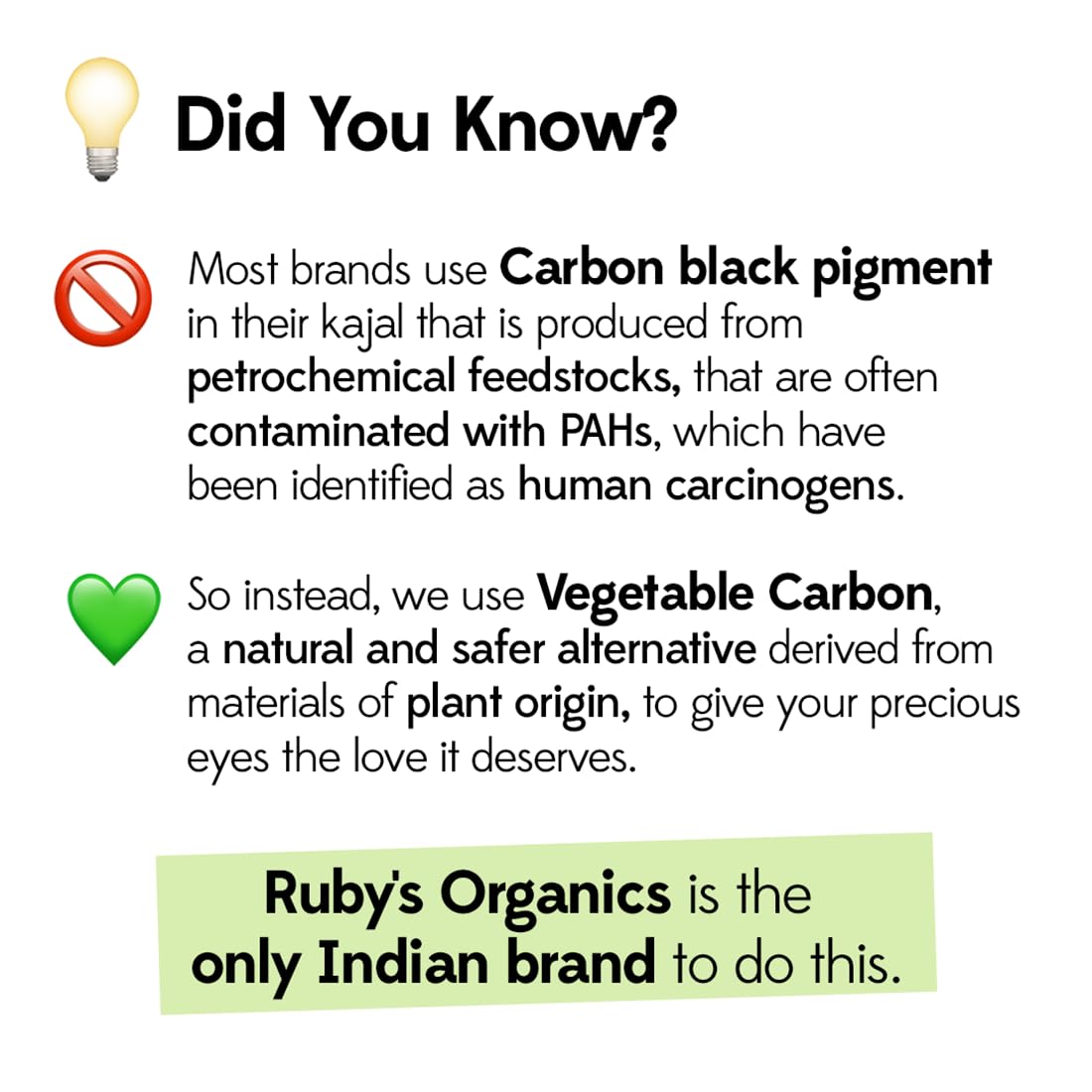 RUBY's ORGANICS Kohl Eyeliner- Black, Kajal with In-Built Smudger for Smokey-Eye, Extra Smooth & Blendable, Long-Wearing Matte Finish, Organic Eye Makeup, Cruelty-Free & Vegan, 0.35 Gm,Pencil