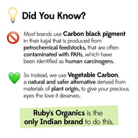RUBY's ORGANICS Kohl Eyeliner- Black, Kajal with In-Built Smudger for Smokey-Eye, Extra Smooth & Blendable, Long-Wearing Matte Finish, Organic Eye Makeup, Cruelty-Free & Vegan, 0.35 Gm,Pencil