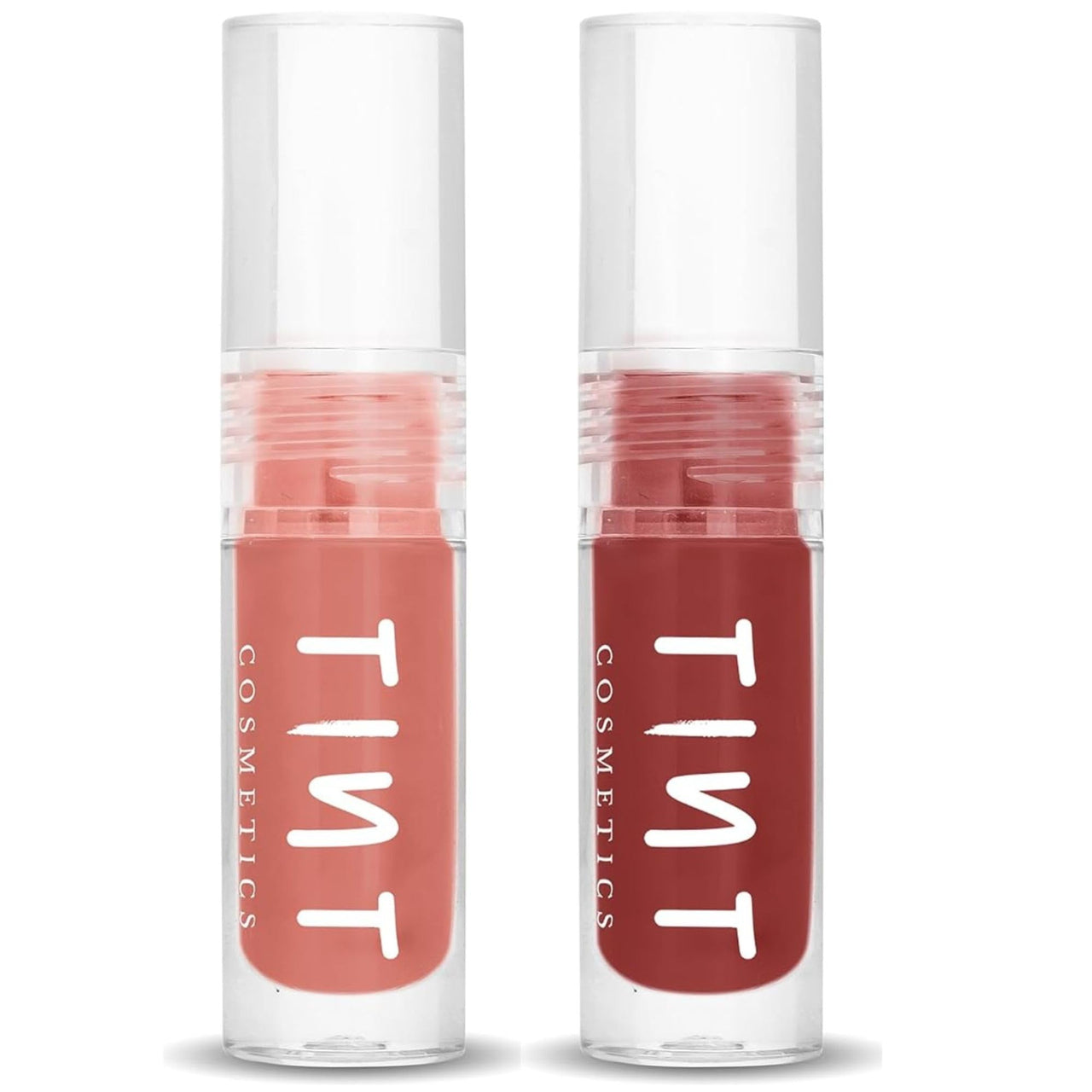 Tint Cosmetics 2.5ml Set of 2 Lipgloss, Peach & Brick Red, Non Sticky, Hydrating, Light Weight, Long Lasting, High Shine & Soft Natural Liquid Lip Gloss For Girl & Women (Coral & Honey)