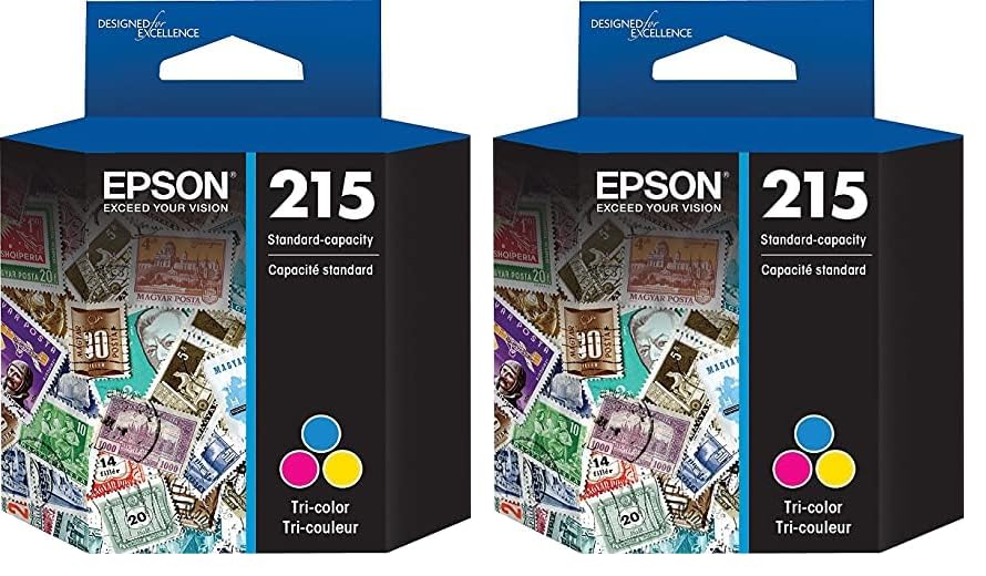 Epson T215 -Ink Standard Capacity Tricolor -Cartridge (T215530-S) for Select Workforce Printers (Pack of 2) 1 Count (Pack of 2)