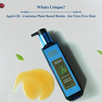 Blue Nectar Anti Frizz Hair Shampoo for Dry & Frizzy Hair | Plant Based Biotin Shampoo for Hair Growth for Women & Men | Shampoo for Oily Scalp & Dry Scalp (15 herbs, 200ml)