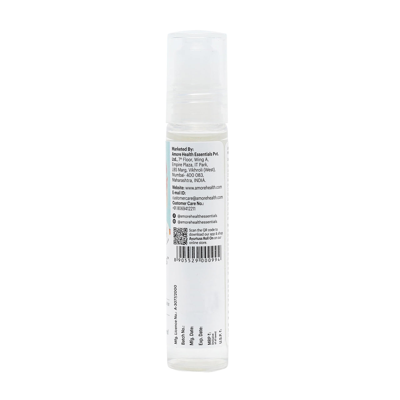 Forest Secrets Ayurtuss Roll On| Quick Headache Relief| Relieves Nasal Congestion| Cold Relief- 10Ml | Pack of 2