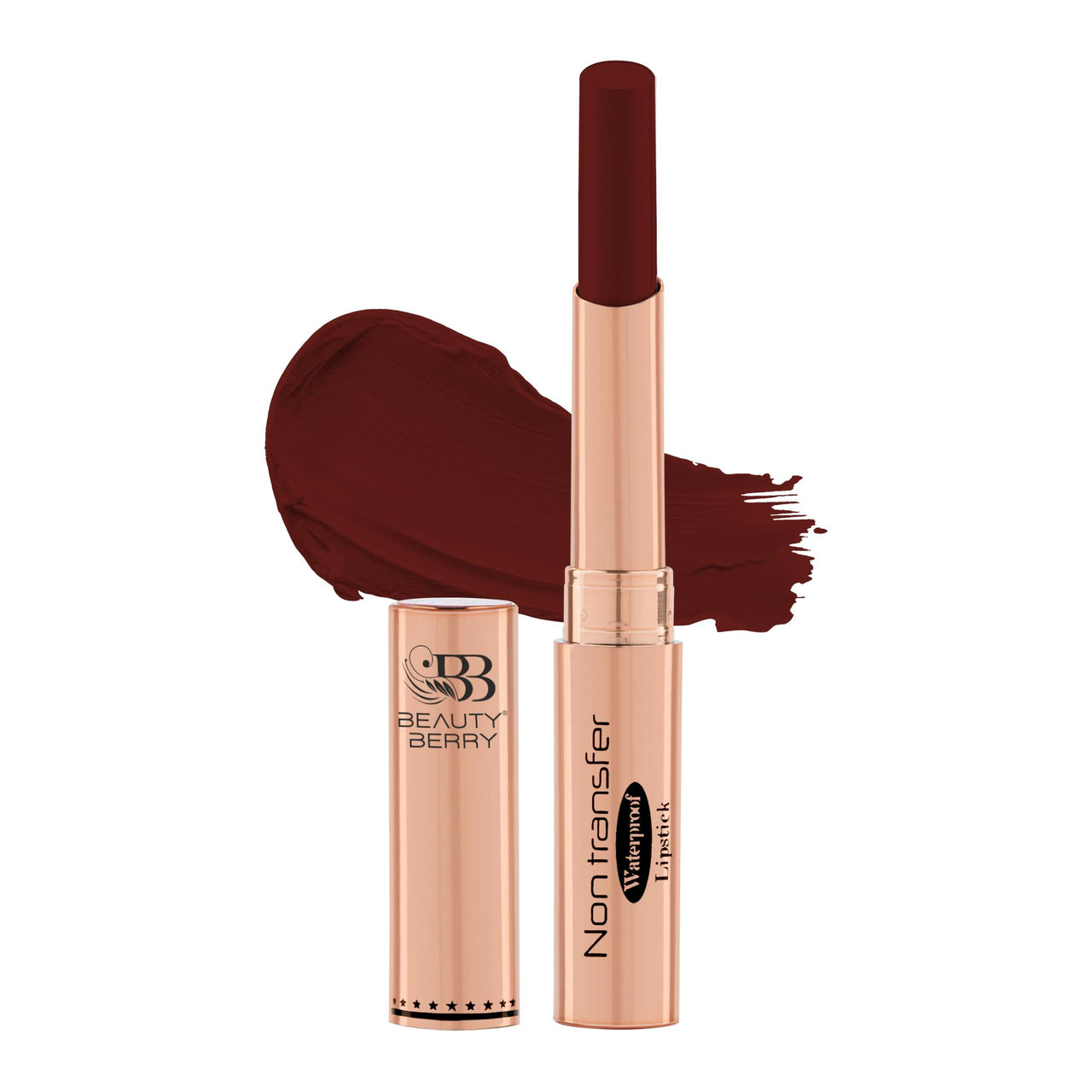 Beauty Berry Non Transfer Waterproof Lipstick, Long Lasting Smudge Proof Highly Pigmented Shades, (MEHROON-02, 1)