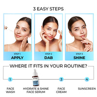 Streax Hydrate & Shine Face Serum, 30ml|10% Hyaluronic Acid|Serum for Glowing Skin |Instant Glow, Deep Hydration & Brightening in 3 Days|Glass Skin Finish|Clinically Tested| All Skin type