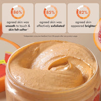 mCaffeine Glow Boost Grapefruit Body Scrub | Tan Removal | AHA- Lactic & Glycolic Acid, Niacinamide | Vitamin C Rich Grapefruit for Glowing, Soft & Smooth Skin | Remove Dry, Dead Skin | Fruity Grapferuit Aroma - 175g