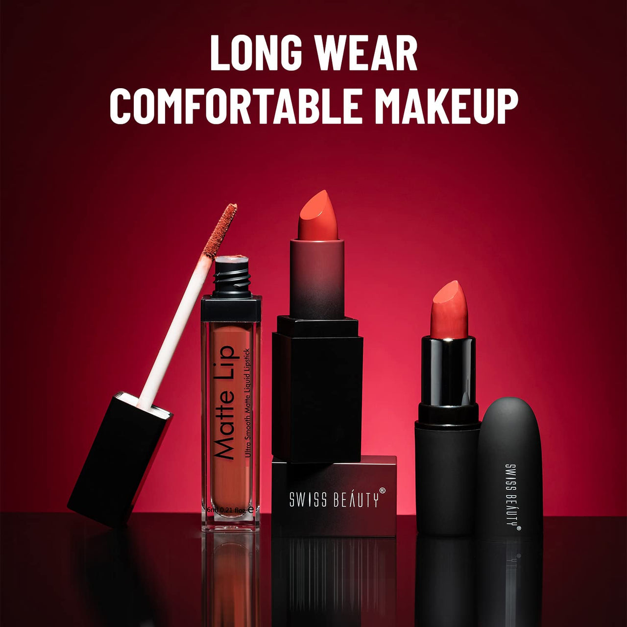 Swiss Beauty Ultra Smooth Matte Lip Liquid Lipstick, Smooth Lip Color, Weightless Finish, Silky Matte Finish, Shade- Cafe, 6ml