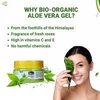 INDUS VALLEY Bio Organic Pure Multipurpose Aloe Vera Gel With Green Tea Extract For Face, Body & Hair,For Glowing & Soothing Skin, Anti-Ageing & Acne, Suitable to All Skin Type - 50ml
