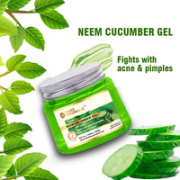 Khadi Organique Aloe Vera Gel with Neem & Cucumber for Face, Body & Hair | Deep Hydrating, Soothing & Moisturizing Aloe Vera Gel for Dry Skin & Hair | Organic Moisturizing Gel for Women & Men - 200gm