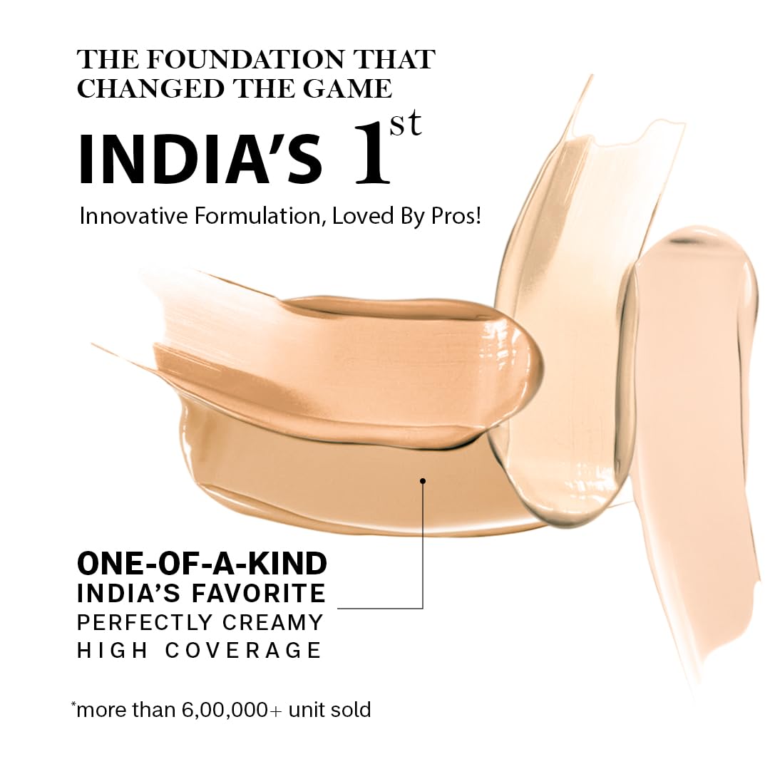 FLiCKA The Base Story Cream Foundation for Face Makeup 8.5gm | Medium to High Coverage | Waterproof & Long Lasting | Smooth & Matte Finish with SPF | All Skin Types | 02 Beige