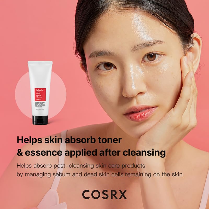 COSRX Salicylic Acid Exfoliating Cleanser 150ml | Gentle Exfoliating Face Wash for Acne-Prone Skin | Removes Dirt & Oil | Korean Skincare, Helps Clear Pores & Smooth Skin Texture