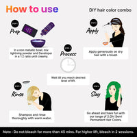 2.Oh! Italian- Emerald Green Hair Color DIY Kit | Semi Permanent Hair Color + Hair Bleach for Hair Color | Hair Highlights for Women & Men | Hair Bleach with Plex & Argan oil| Lightening Kit
