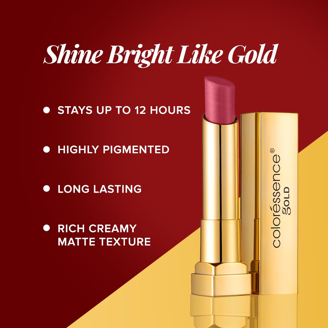 Coloressence Pure Matte Lipstick | 9 Hours Stay | Waterproof & Highly Pigmented | One Swipe Application - Fresh Brew, 3.3Gm