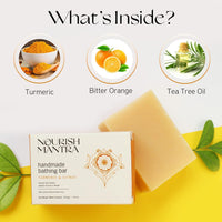 Nourish Mantra turmeric & citrus handmade bathing soap/made with natural & organic ingredients/for men & women/suits all skin types (125 gm)