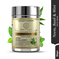 KHADI NATURAL Neem, Basil and Mint Anti Acne Face Mask, 50g