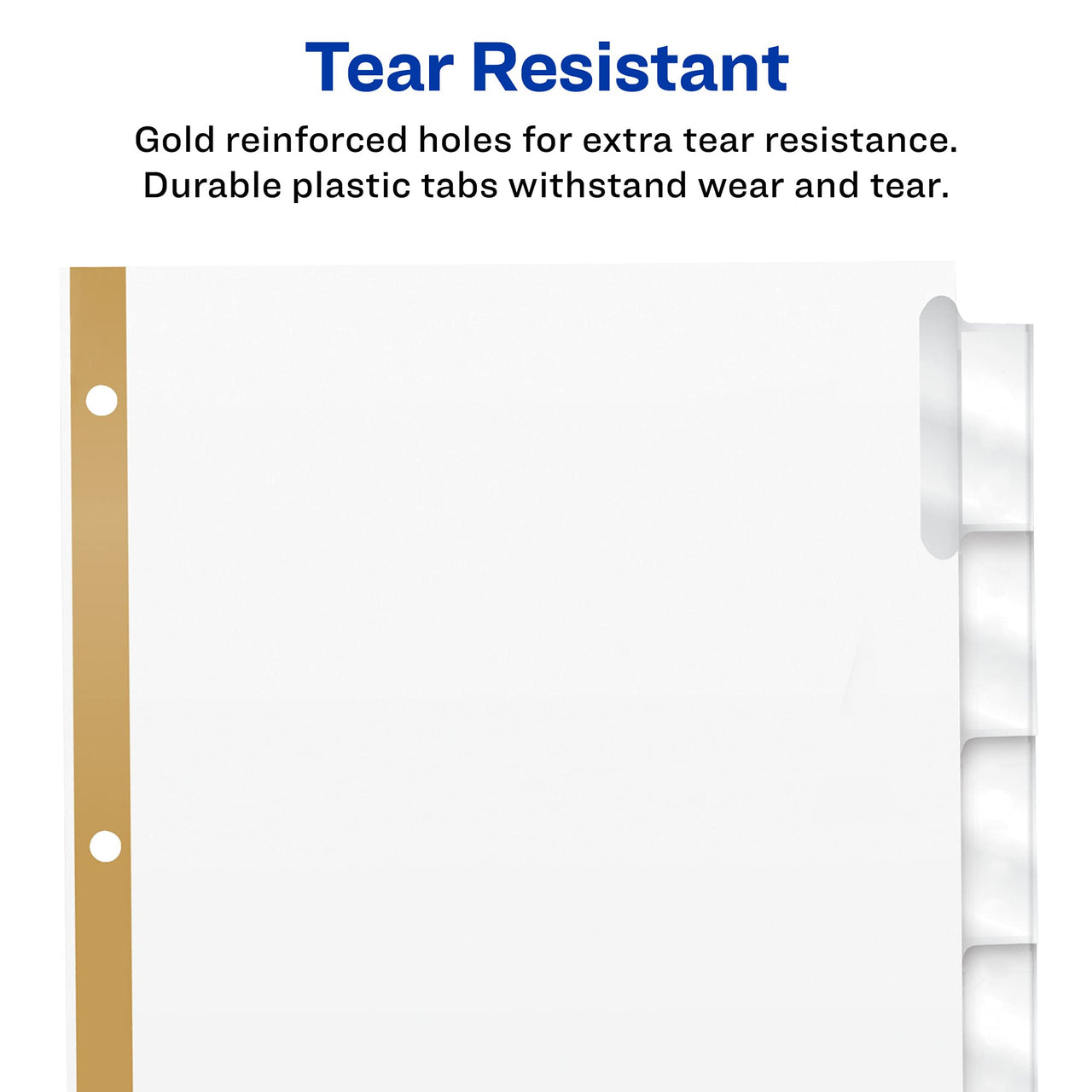 Avery 5-Tab Binder Dividers, Insertable Clear Big Tabs, 1 Set (11122) 1 Pack