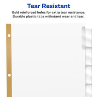 Avery 5-Tab Binder Dividers, Insertable Clear Big Tabs, 1 Set (11122) 1 Pack